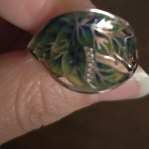 Sterling Silver 925 CZ and Enamel Ring